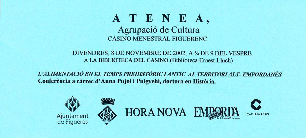 L'alimentacio en temps prehistoric